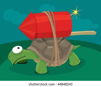 Turtle With A Rocket.