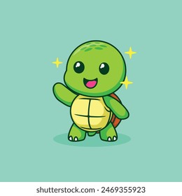 the turtle is saying hello