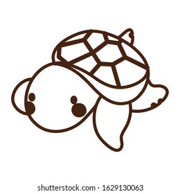 turtle sea life animal isolated icon vector illustration design