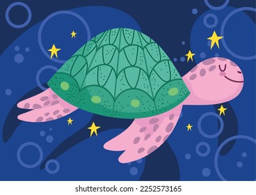 turtle sea life, vector design