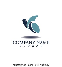 Turtle sea logo image design template animal vector