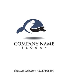 Turtle sea logo image design template animal vector