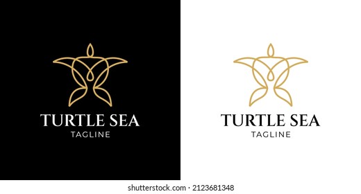 Turtle Sea Logo Monoline Style