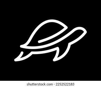 Turtle Sea Ocean Aquatic Tortoise Terrapin Drawing Line Art Linear Simple Modern Vector Logo Design