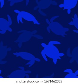Turtle seamless pattern. Turtle silhouette vector background. For print, textile, web, home decor, fashion, surface, graphic design