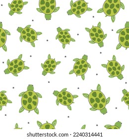 Turtle seamless pattern. Simple print. 