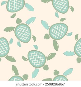 Turtle seamless pattern. Vector illustration
