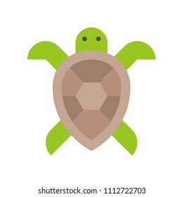 turtle, set of ocean life icon, flat design vector