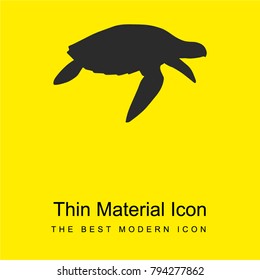 Turtle shape bright yellow material minimal icon or logo design