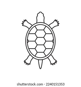 Turtle shape design, turtle line vector, turtle flat design