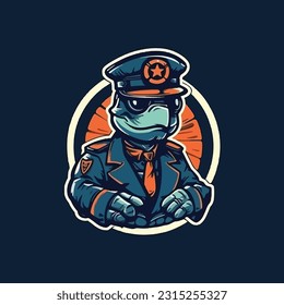 Schildkrötenform Maskottchen-Logo für Küstenwache
