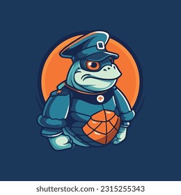 Turtle shape mascot logo for coast guard company