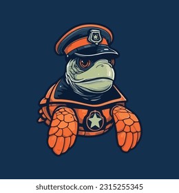 Schildkrötenform Maskottchen-Logo für Küstenwache