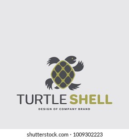 Turtle shell creative logo abstract design template. Vector illustration for design of company brand. Universal image for any business of activity.