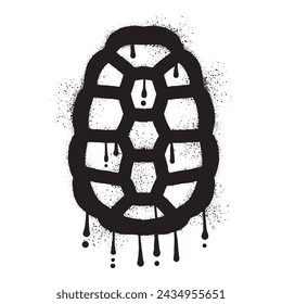Turtle shell graffiti with black spray paint