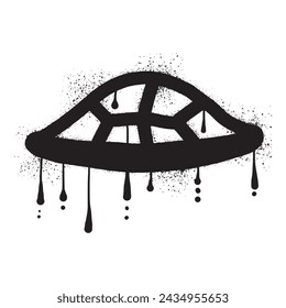 Turtle shell graffiti with black spray paint