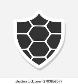 Turtle Shield logo sticker isolated on gray background