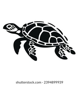 Turtle silhouette. Turtle black icon on white background