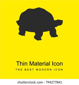 Turtle silhouette bright yellow material minimal icon or logo design
