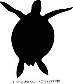 Turtle silhouette for graphic design and illustration