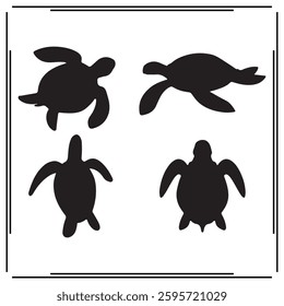 Turtle silhouette illustration isolated on white background
