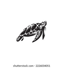turtle silhouette illustration retro design