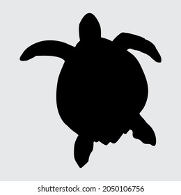 Turtle Silhouette Turtle Isolated On White Stock Vector (Royalty Free ...