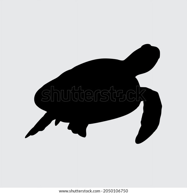 Turtle Silhouette Turtle Isolated On White Stock Vector (Royalty Free ...