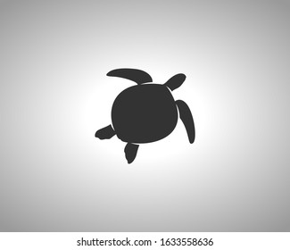 Turtle Silhouette on White Background. Isolated Vector Animal Template for Logo Company, Icon, Symbol etc