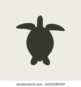 turtle silhouette on white background can be used as a logo