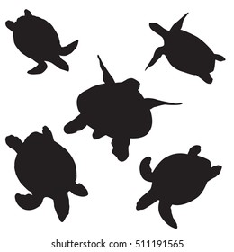 turtle silhouette on the white background. Vector icon