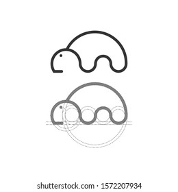 turtle silhouette sketch icon design