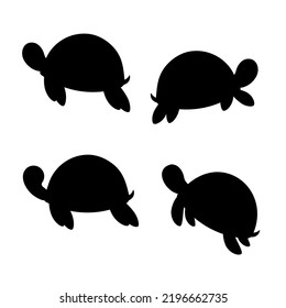 Turtle in silhouette style. Vector illustration