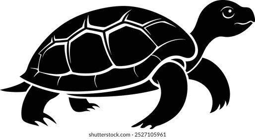Turtle silhouette vector art illustration