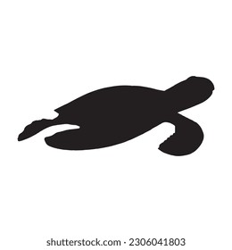 turtle silhouette vector black color on white background