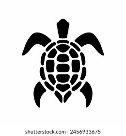 Turtle silhouette vector, black color sign and symbol on white background