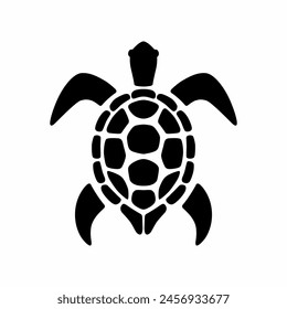 Turtle silhouette vector, black color sign and symbol on white background