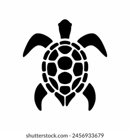 Turtle silhouette vector, black color sign and symbol on white background