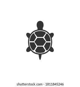 Turtle silhouette vector, icon on a white background