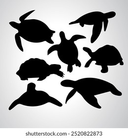 Turtle Silhouette Vector Images Stock