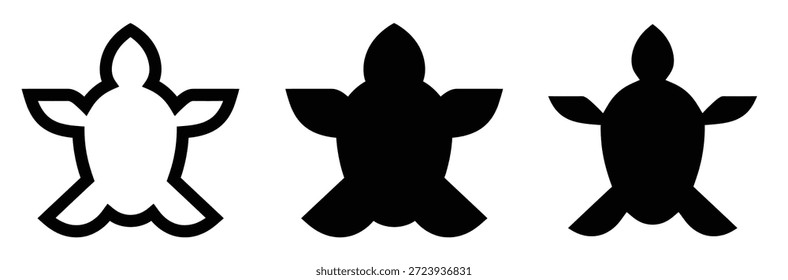 Silhuetas de tartaruga em diferentes tons de preto e branco, Silhueta de tartaruga Design Coleção vetor Ilustração, ícone de tartaruga simples ilustração, logotipo de silhueta de tartaruga