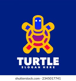 Turtle simple logo design gradient