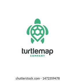 a turtle with a simple map logo
