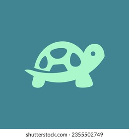 Turtle simple monogram color design