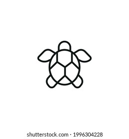 Turtle simple thin line icon vector illustration