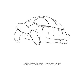 Turtle Single Line Art Drawing