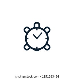 turtle slow time vector logo