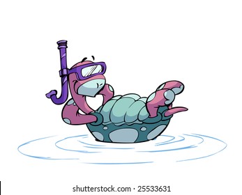 turtle with snorkel