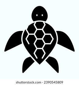 Turtle solid icon. Ocean or sea kareta tortoise illustration isolated on white. Marine turtle-shell animal glyph style design, designed for web and app. Eps 10