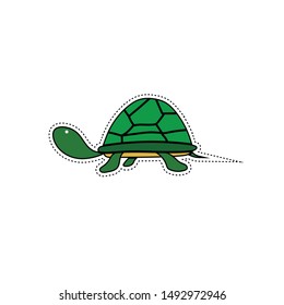 turtle sticker cartoon handdraw, with trim line